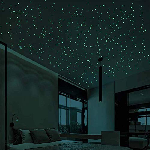 Pegatinas de Estrellas 3D Que Brillan en la Oscuridad, 452 Piezas de Pegatinas de Pared Pegatinas de Estrellas Luminosas Fluorescentes Que Brillan en la Oscuridad,