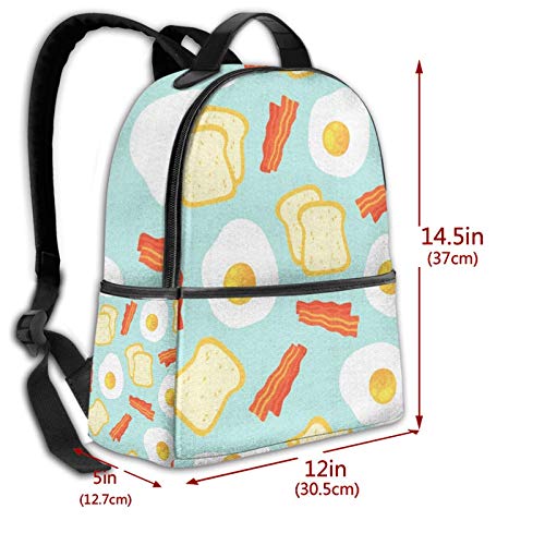 PEIGJH Mochilas Escolares Bolsa Daypack Mochila Tipo Casual para Niños Niñas para Portátiles Netbooks Ingrediente Desayuno de la mañana