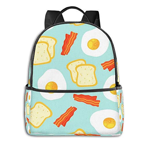 PEIGJH Mochilas Escolares Bolsa Daypack Mochila Tipo Casual para Niños Niñas para Portátiles Netbooks Ingrediente Desayuno de la mañana