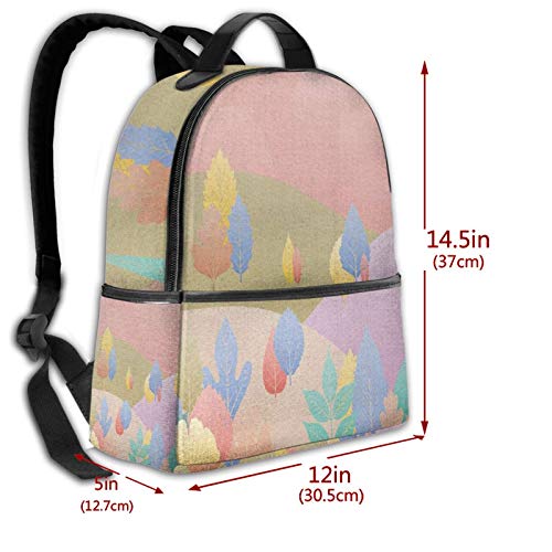 PEIGJH Mochilas Escolares Bolsa Daypack Mochila Tipo Casual para Niños Niñas para Portátiles Netbooks Paisaje botánico de ensueño Pastel