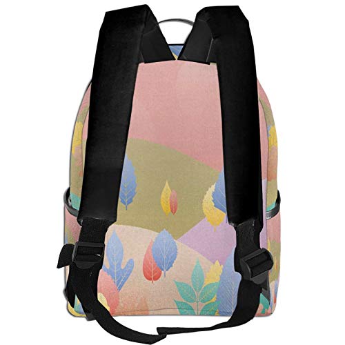 PEIGJH Mochilas Escolares Bolsa Daypack Mochila Tipo Casual para Niños Niñas para Portátiles Netbooks Paisaje botánico de ensueño Pastel