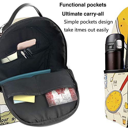 PEIGJH Mochilas Escolares Bolsa Daypack Mochila Tipo Casual para Niños Niñas para Portátiles Netbooks Receta de panqueques rusos Todos los Ingredientes