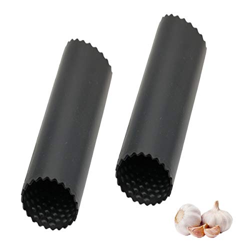 Pelador de Ajos,2 Piezas Manual Pelador de Silicona Fácil Utiles de Cocina Útil Utensilios Accesorios Fácil de Pelar Ajo Gadgets de Cocina Mantenga Sus Manos Libres de Olores Negro