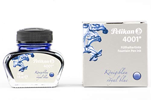 Pelikan 301010 - Tinta para pluma estilográfica 4001, frasco de vidrio de 30 ml, color Azul Royal