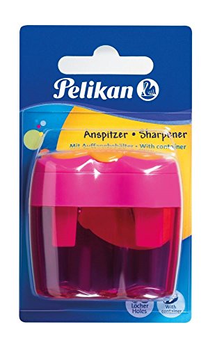 Pelikan 700429 - Sacapuntas de doble dimensiones serie de flores, 1 pieza, colores surtidos azul o rosa, no puede elegir el color