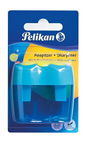 Pelikan 700429 - Sacapuntas de doble dimensiones serie de flores, 1 pieza, colores surtidos azul o rosa, no puede elegir el color