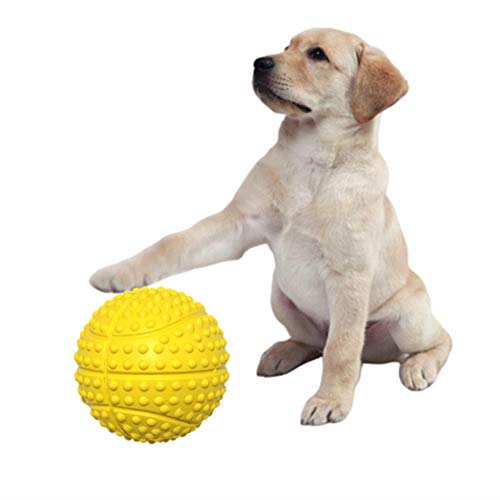 Pelota De Juguete Base De Baloncesto Duradera De Goma Natural Forma De Balón De Fútbol Pelota Pequeña Adiestramiento De Perros Masticar Jugar Juguetes Para Mascotas Con Sonido Chirriante, Naranja, Fút