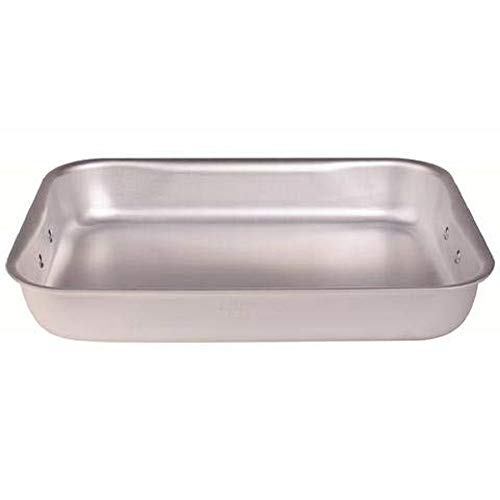 Pentole Agnelli alma151b45 línea Aluminio 3 mm – Fuente Rectangular con Esquinas Redondeadas, Asas móviles Acero Inoxidable, 45 cm