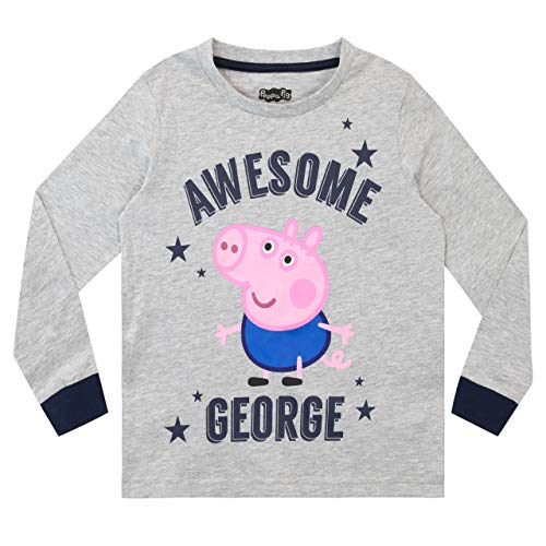 Peppa Pig Pijamas de Manga Larga para niños George Pig Gris 7-8 Años