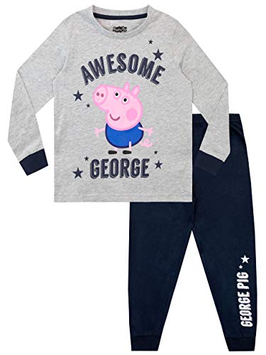 Peppa Pig Pijamas de Manga Larga para niños George Pig Gris 7-8 Años