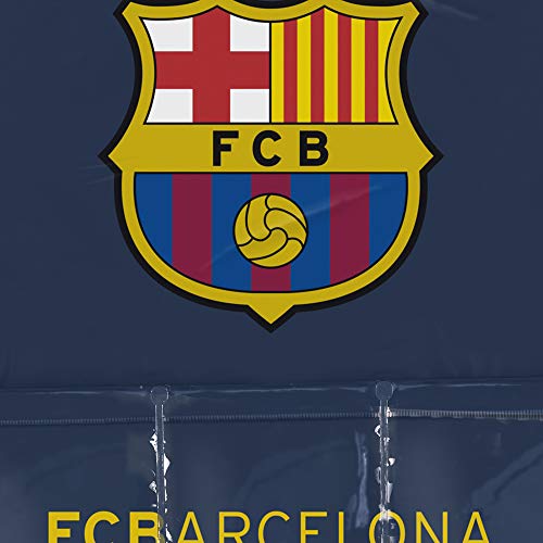 PERLETTI Delantal Infantil FC Barcelona - Bata Escolar Impermeable del Barça con Bolsillo Delantero - Ideal para Mantener la Ropa Limpia y Seca - Azul - 3-5 Años
