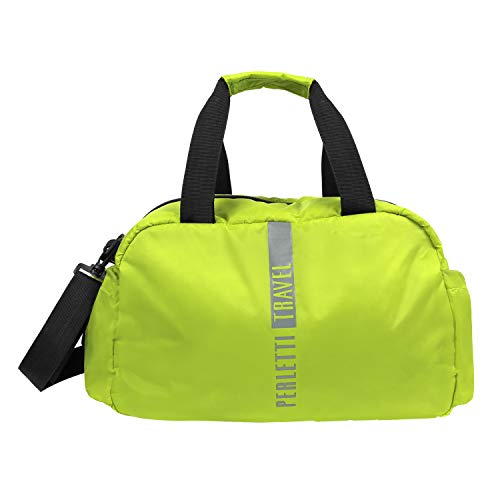 PERLETTI - Equipaje de Mano Hombre Mujer – Bolso Bandolera de Viaje Deporte Impermeable de Nylon - Zurrón Bolso de Hombro con Correa Regulable Ultraligero Suave - Ryanair EasyJet 40x20x25 cm (Verde)