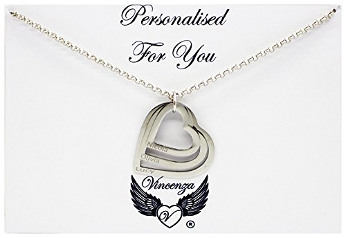 Personalizado Yin Yang 2 collares joyas bañado en plata – Fabricacion a medida con cualquier nombres grabado libre Reino Unido stock