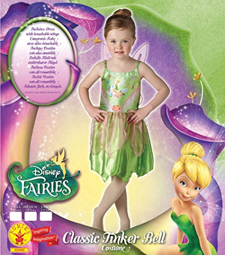 Peter Pan - Disfraz de Campanilla para niña, infantil talla 5-7 años (Rubie's 620690-M)