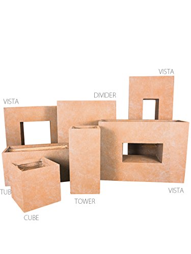 Pflanzwerk® Jardinera Fibra de Vidrio Cube Terracota 23x23x23cm *Maceta a Prueba de heladas* *Protección UV* *Calidad Europeo*