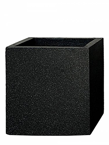 Pflanzwerk® Maceta Cube Granito Antracita 23x23x23cm *Resistente a Las heladas* *Protección UV* *Calidad Europeo*