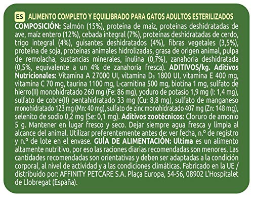 Pienso para Gatos Esterilizados Adulto con Salmón - 3kg