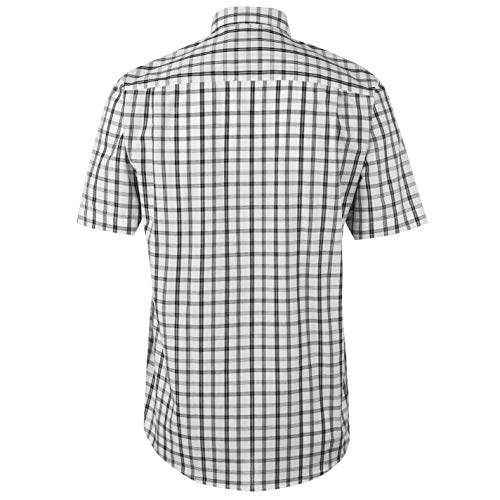 Pierre Cardin - Camisa de manga corta para hombre Blanche avec Traits Noirs 4XL