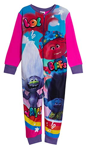 Pijama para niña de Trolls Onesie World Tour con forro polar, todo en uno