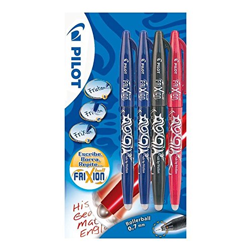 Pilot Spain Frixion Ball - Bolígrafo borrable, 4 unidades, multicolor