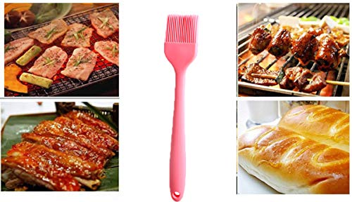 Pincel Silicona，Espátulas de Silicona, Espátula Flexible de Silicona, Cocina Gadget y Herramientas para Hornear para cocinar, Hornear y Mezclar（3 Piezas） (Rosado)