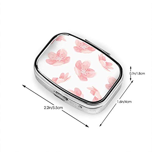 Pink Cherry Sakura Japanese Spring Flowers Nature Caja de pastillas cuadrada de moda personalizada Soporte para tableta Bolsillo Monedero Organizador Estuche