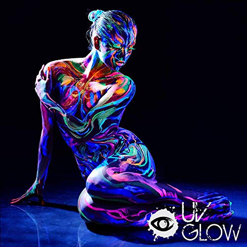 Pintura Corporal y Facial 10ml UV GLOW Conjunto De 6 Tubos Neón Fluorescente incandescente