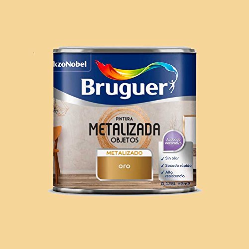 Pintura efecto metalizado para objetos Bruguer 125 ml (Oro)