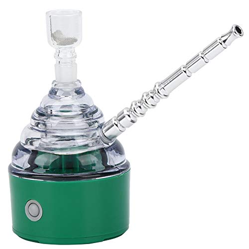 Pipa de Humo de Agua, Pipa de Filtro de Fumar de Agua eléctrica práctica portátil de Mano Soporte de Botella de Cigarrillo para Hombres de Mano, Esposo del Padre(Verde)