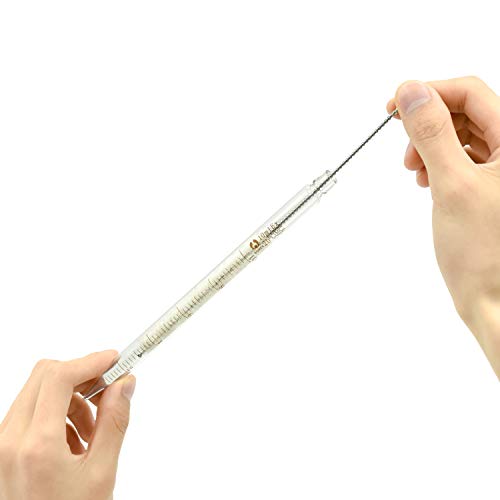 Pipetas de gotero graduadas de vidrio grueso con tapas Juego de 6 con 2 cepillos de limpieza (0,5 ml 1 ml 2 ml 3 ml 5 ml 10 ml)