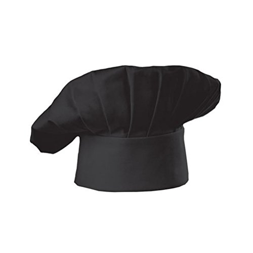 PIXNOR Restaurante de cocina de chef tapa sombrero gorro de cocinero para restaurante cocina BBQ - champiñon estilo (negro)