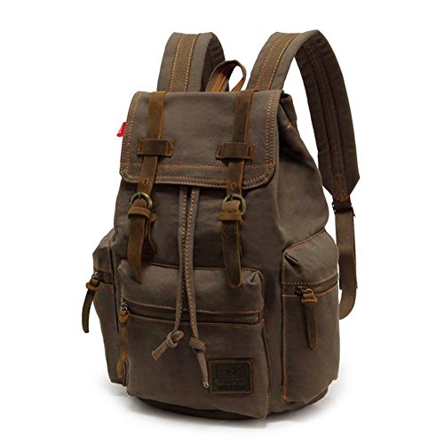 P.KU.VDSL Canvas Rucksack 15L Mochila Tipo Casual, 42 cm, 15 Liters, Verde (armygrün)