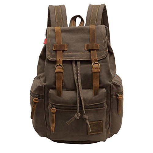 P.KU.VDSL Canvas Rucksack 15L Mochila Tipo Casual, 42 cm, 15 Liters, Verde (armygrün)