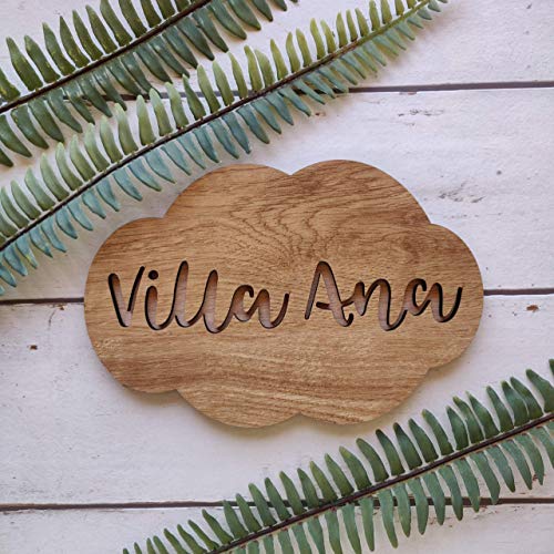 Placa cartel de madera en forma de nube personalizada con la frase que quieras, regalos originales y únicos, decoraciones de pared como póster/Adhesivo vinilo de pared para instalar fácilmente