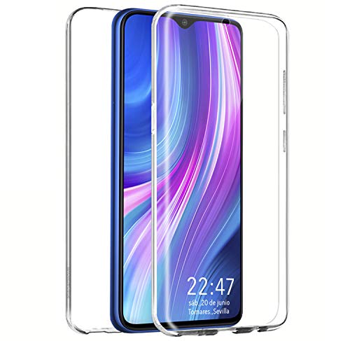 PLANETMOVIL Funda 360 Compatible con [ Xiaomi Redmi Note 8 Pro ] 6,53 Pulgadas Carcasa Doble Cara 360 de Silicona Delantera + Trasera TPU rigido Doble 100% Transparente Enteriza y Completa Full Body