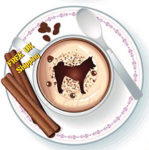 Plantilla para perro de Buhund noruego, taza de café, taza de tarta-cara pintura plantilla envío gratis DOGC025