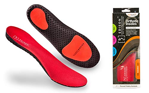 Plantillas ortopédicas para el dolor de talón, fascitis plantar, dolor de rodilla y dolor de espalda, Edison Elite XXII Elite Podiatry ArchCrossX, Unisex, negro, UK L: 9-10.5