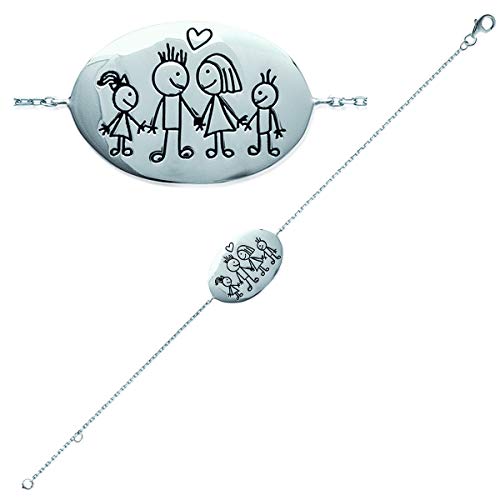 Plata 'Romeo Et Juliette'familia pulsera (rodio).