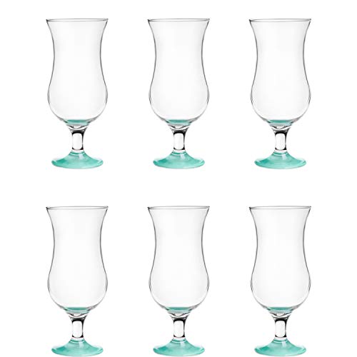 Platinux - Juego de copas de cóctel (6 unidades, 420ml) moderno Juego de 6 azul/turquesa