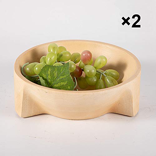 Plato de fruta de madera de mango, placa de almacenamiento de placa de golosina de nuez, accesorios para el hogar, adecuado para la sala de estar en el hogar, mesa de comedor, oficina, 2 piezas