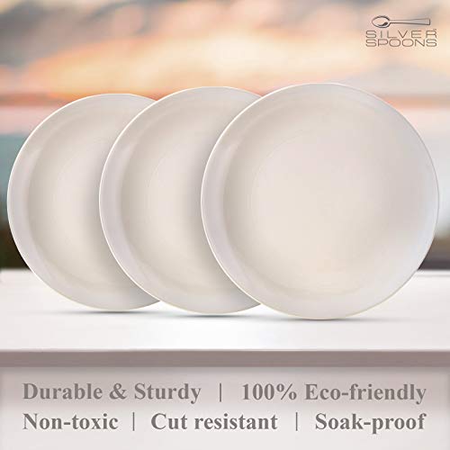 PLATOS GRANDES DESECHABLES | 20 piezas | Platos de plástico resistente | Aspecto elegante de porcelana | Opulence - Crema (10,25 pulgadas/25 cm)