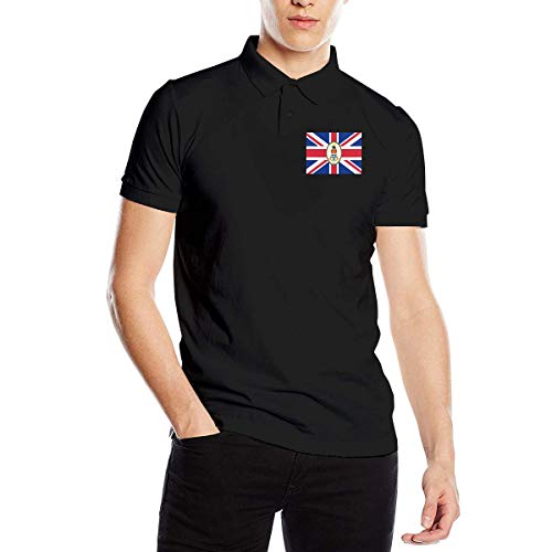 Playera Tipo Polo de Manga Corta con Bandera de Las Islas Caimán para Hombre