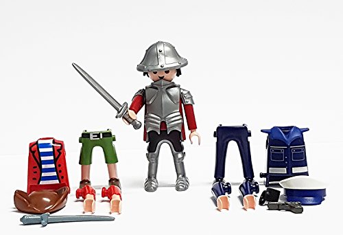 Playmobil 6528-9. Multi set Niño-Niña. Incluye 2 Figuras Playmobil intercambiables, Pirata, Soldado, Policia, Princesa, Hada o Amazona