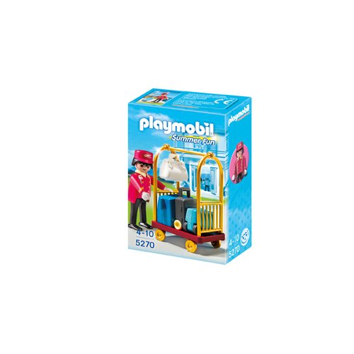 PLAYMOBIL Hotel - Portero con Carro de Equipaje, Set de Juego , 10 x 5 x 15 cm, (5270)