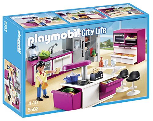 PLAYMOBIL Mansión Moderna Cocina de diseño Abierto, playset (5582)