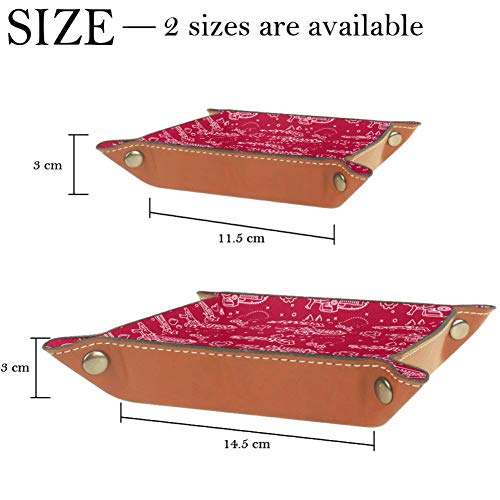 PLOKIJ - Bandeja de almacenamiento para dados de piel sintética, bandeja para llaves, monedero, bandeja de cuero, para llaves, cartera, decoración de viaje,