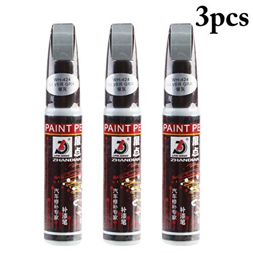 Pluma de retoque del Coche,Fanport 3pc Rotulador de retoque con Pincel para la Pintura del Coche Auto Rascandose Reparador Pintura para Retoques Boligrafo