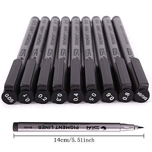 Plumas de Línea Fina, Beupro Rotuladores Punta Fina Bolígrafos Fineliner Negros Drawing Pens para Bocetos Dibujo Redacción Cómic Scrapbooking