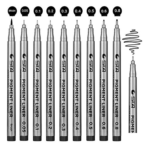 Plumas de Línea Fina, Beupro Rotuladores Punta Fina Bolígrafos Fineliner Negros Drawing Pens para Bocetos Dibujo Redacción Cómic Scrapbooking