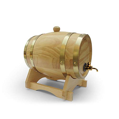 poetryer Barril De Roble 1,5 Litro Barrica Barril De Madera Barriles para Cerveza Barril Artesanal De Roble Barril De Licor Decoracion Hogar para El Almacenamiento De Vino Y Whisky